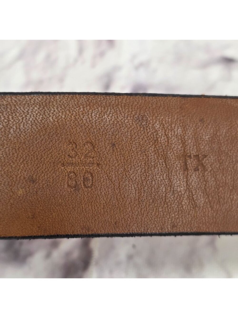 Trafalgar Leather Belt Men Size 32 Brown Gold Buckle Ribbed Texture Made In USA - Picture 3 of 10